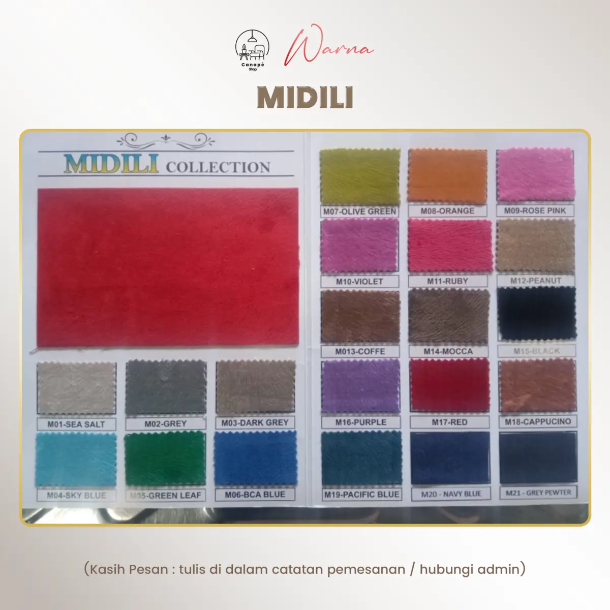 Katalog warna Midili Canape Shop
