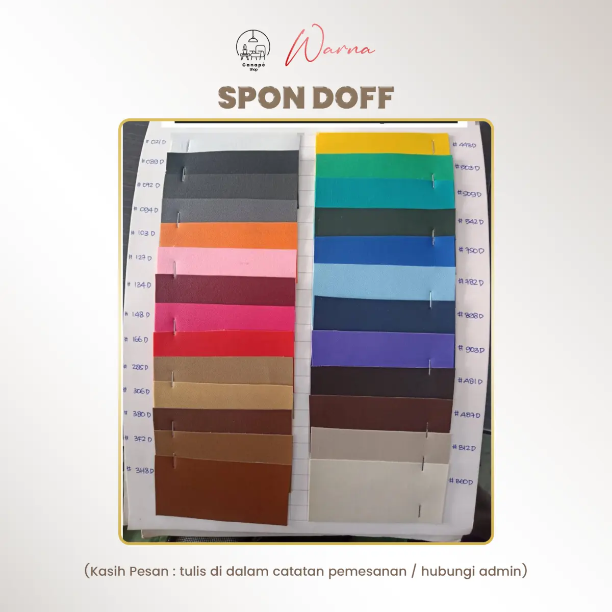 Katalog warna Spon Doff Canape Shop